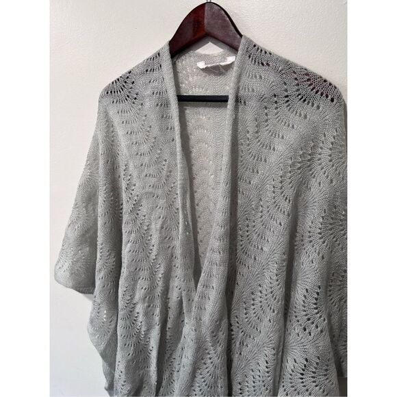 LC by Lauren Conrad Waterfall Open Knit Light Weight Gray Cardigan One Size - Picture 6 of 10